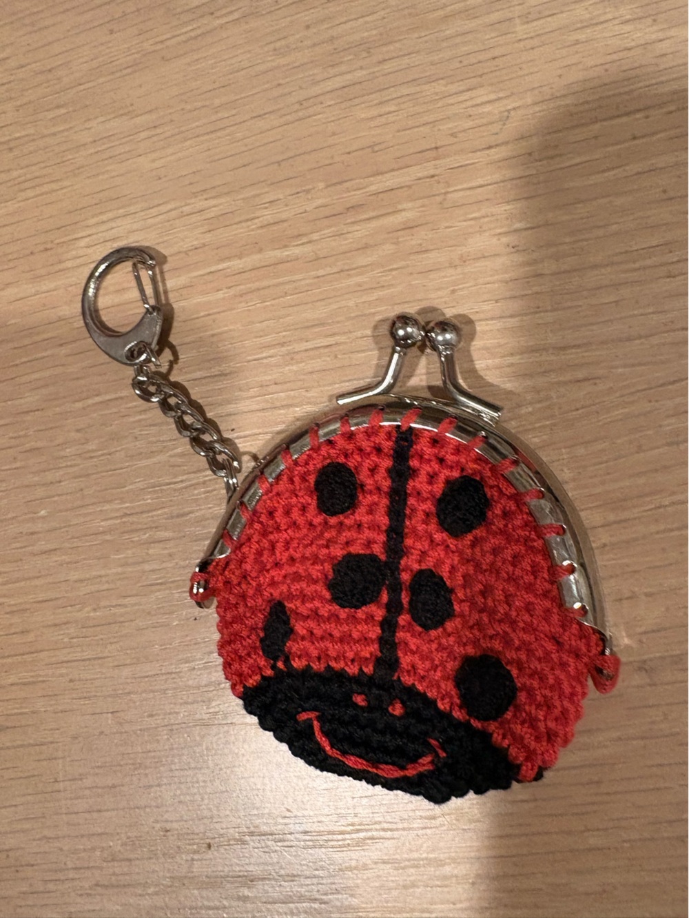 Knitted Ladybug Coin Purse Keychain/ Bag Charm